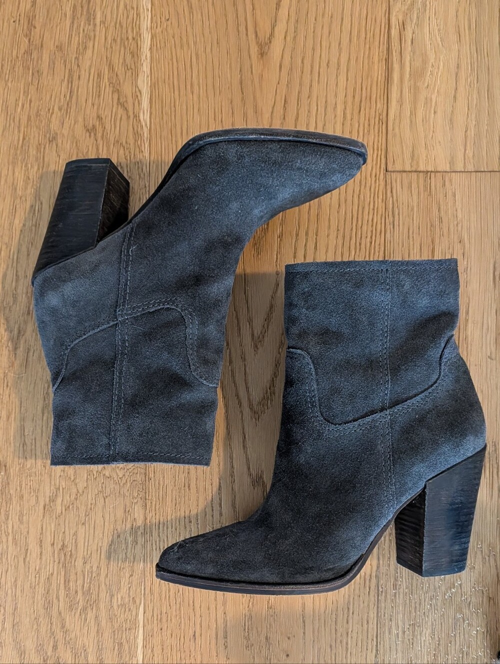 Dolce Vita Women's Grey Suede Block Heel Ankle Boots